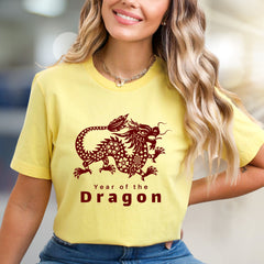"Year of the Dragon" Folk Graphic Tee, an Empowering Asian Zodiac Pick for Enthusiasts
