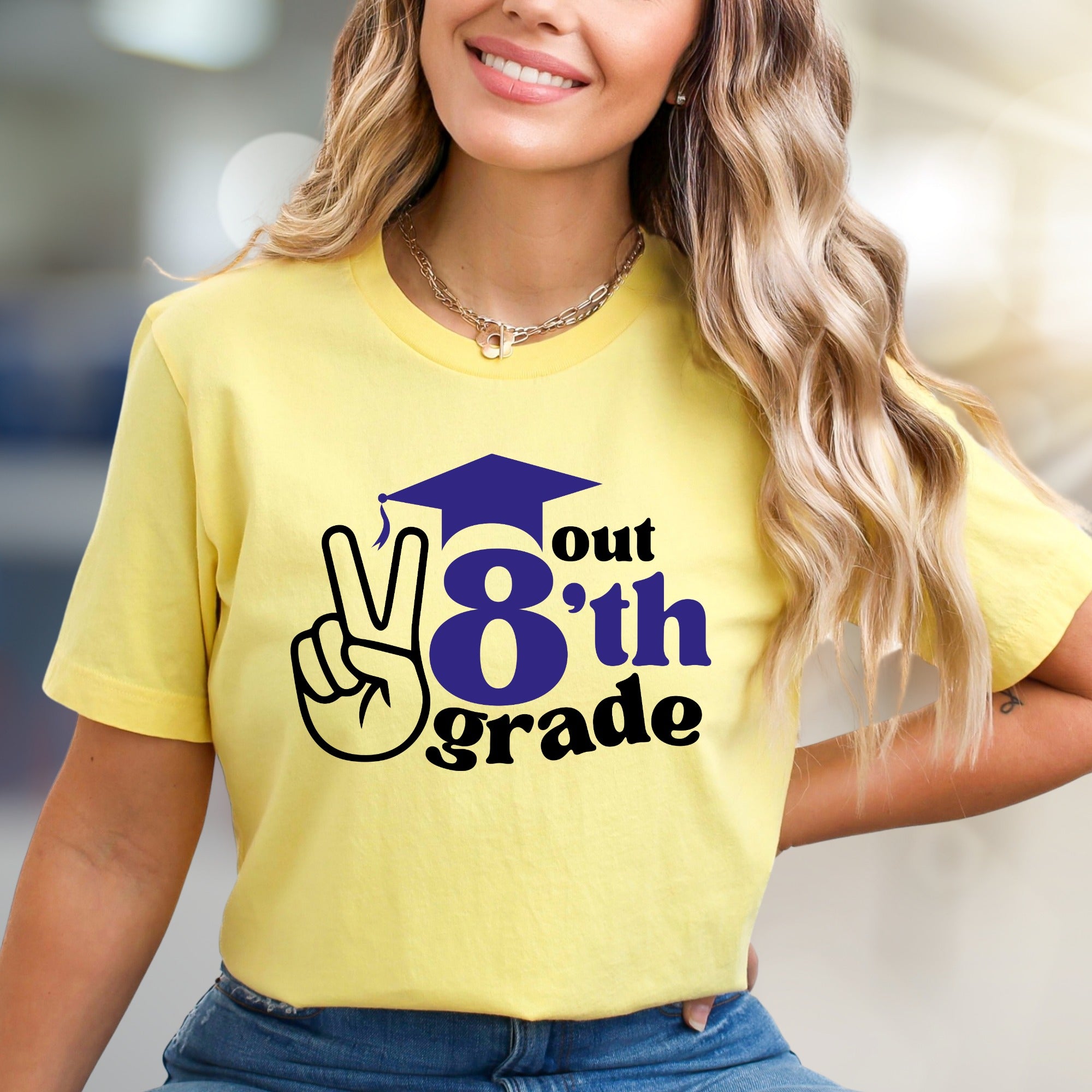 "Peace Out 8th Grade" Graduation Graphic Tee, a Celebration Pick for Students