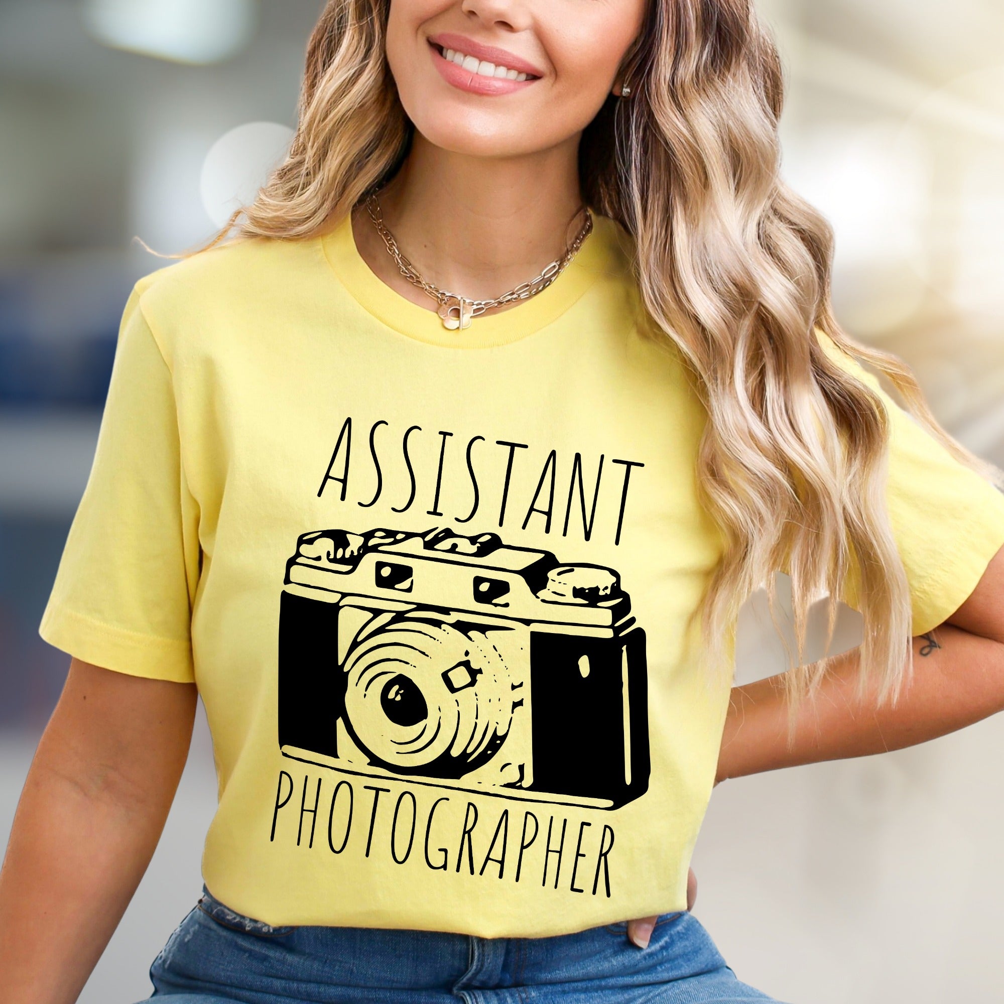 "ASSISTANT PHOTOGRAPHER" Vintage Camera Graphic Tee, a Photography Lover's Unisex Tee