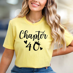 "Chapter 40" Birthday Crown Graphic Tee, a Milestone Gift for Her