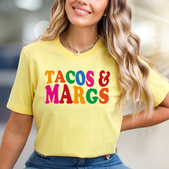 Tacos & Margs Retro Graphic Tee, a Fun Foodie Pick for Casual Outings