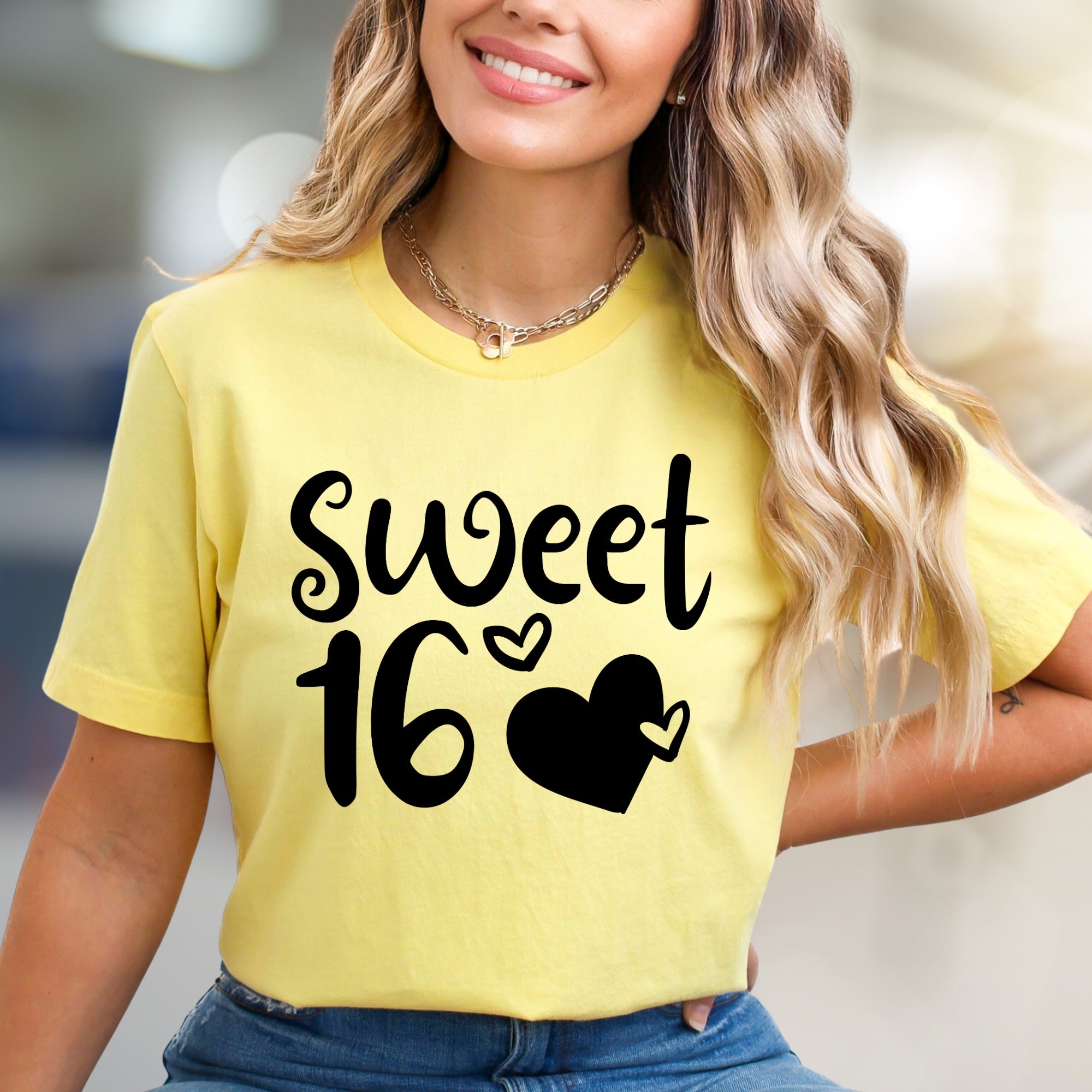 "Sweet 16" Birthday Celebration Graphic Tee, a Girly & Fun Pick for Teens