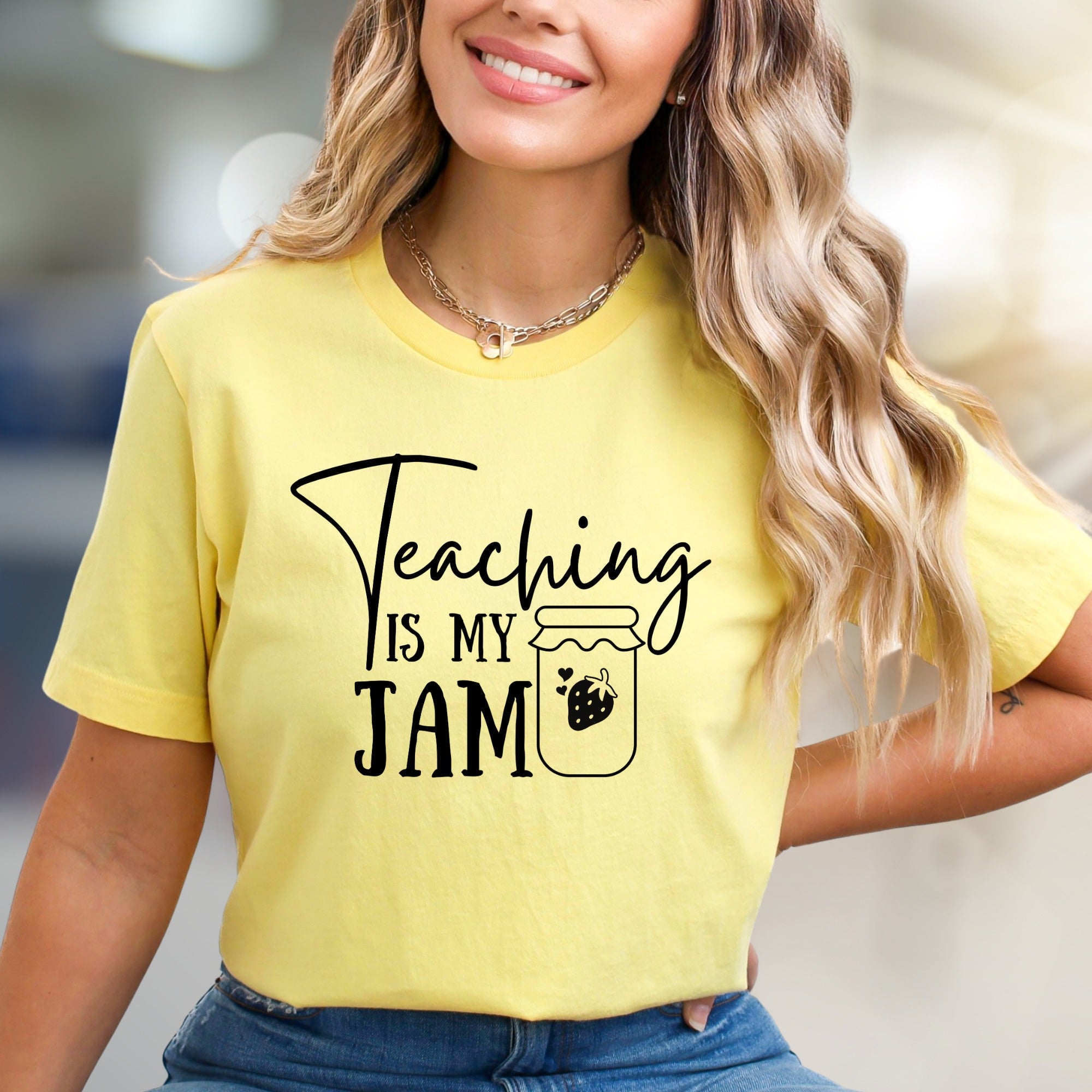 "Teaching Is My Jam" Teacher Appreciation Graphic Tee, a Heartfelt Pick for Educators