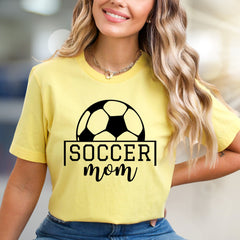 "SOCCER Mom" Sports Fan Graphic Tee, a Lifestyle Pick for Dedicated Guardians