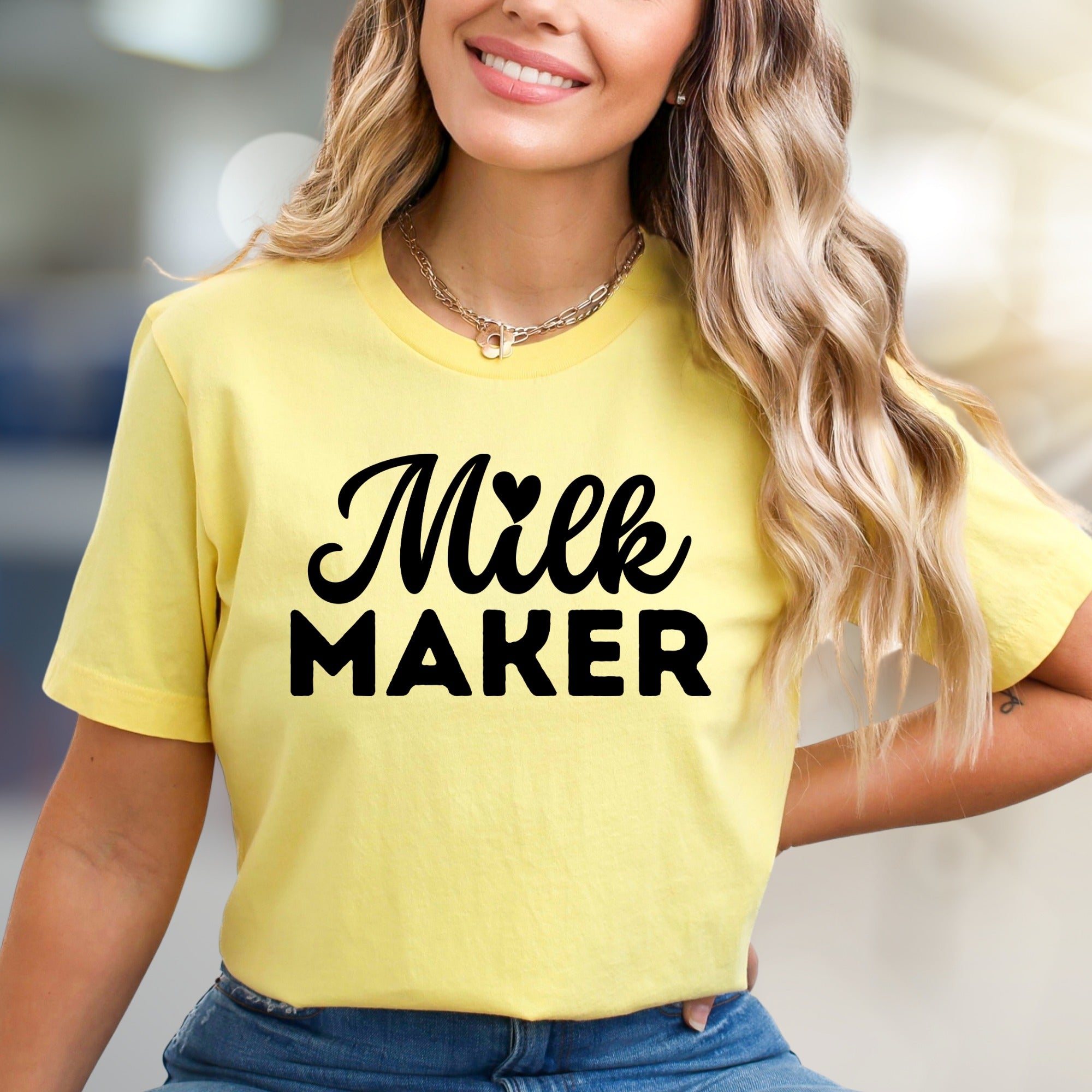 "Milk Maker" Cute Motherhood Graphic Tee, a Pregnancy & New Mom Pick for Her