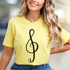Treble Clef Musical Symbol Graphic Tee, A Musician's Style Pick for Music Lovers