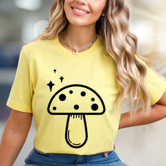 Enchanted Mushroom & Stars Graphic Tee, a Whimsical Pick for Nature Lovers