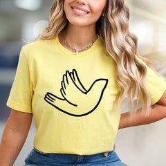 Minimalist Dove Flight Graphic Tee, a Serene Statement for Peace Lovers