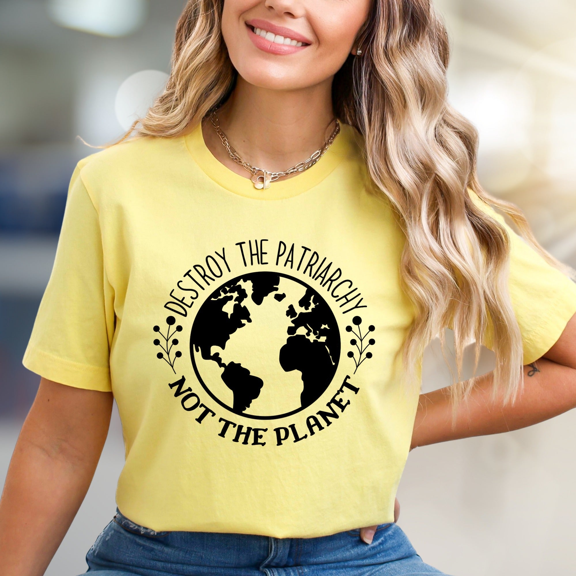 "Destroy the Patriarchy Not the Planet" Feminist Graphic Tee, an Earthy Statement Pick for Advocates