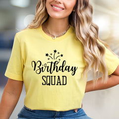 "Birthday SQUAD" Celebration Graphic Tee, a Festive Pick for Best Friends