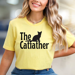 "The Catfather" Whimsical Cat Graphic Tee, a Feline Fan's Pick for Everyday Style