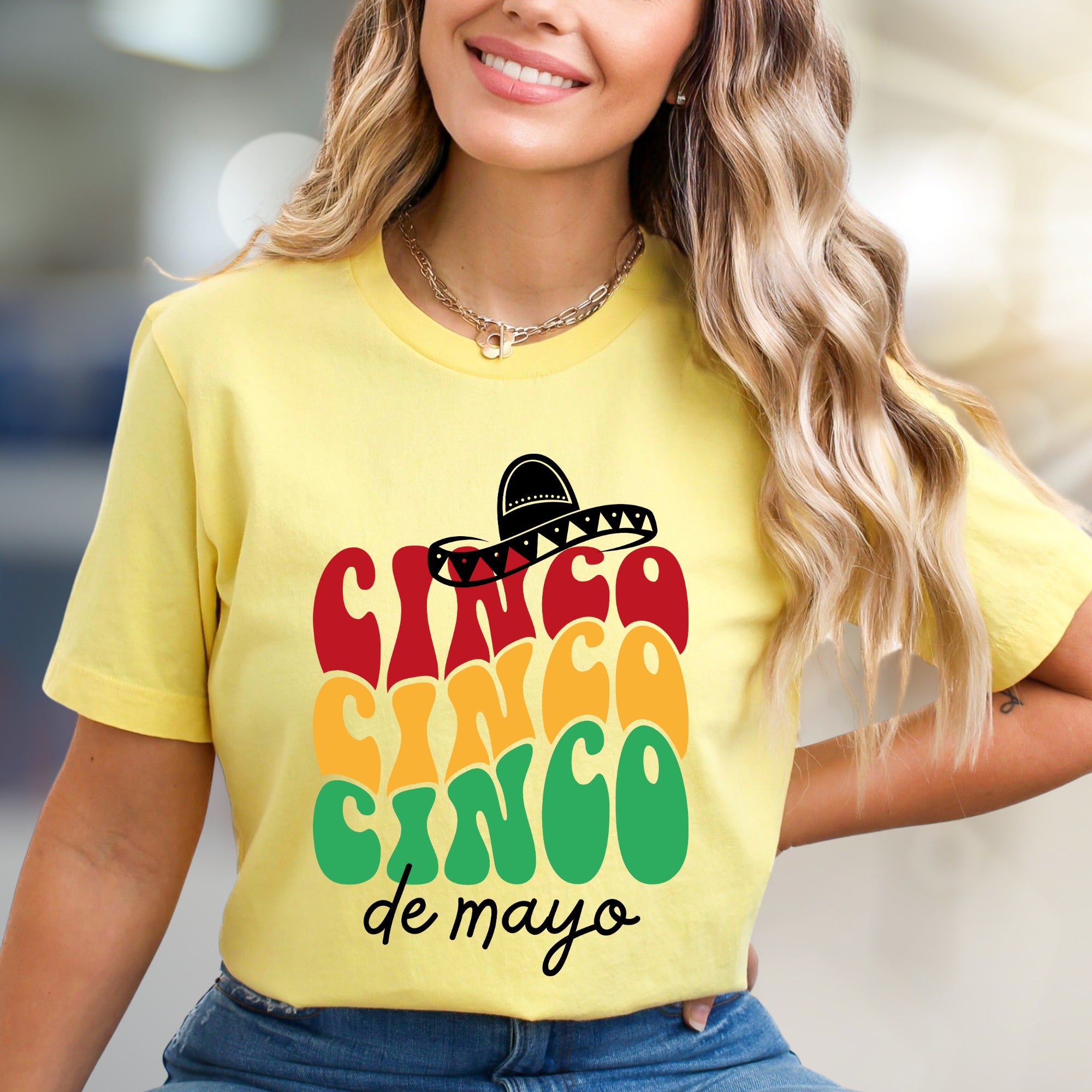 "CINCO CINCO CINCO de mayo" Sombrero Graphic Tee, a Festive Celebration Pick for Enthusiasts