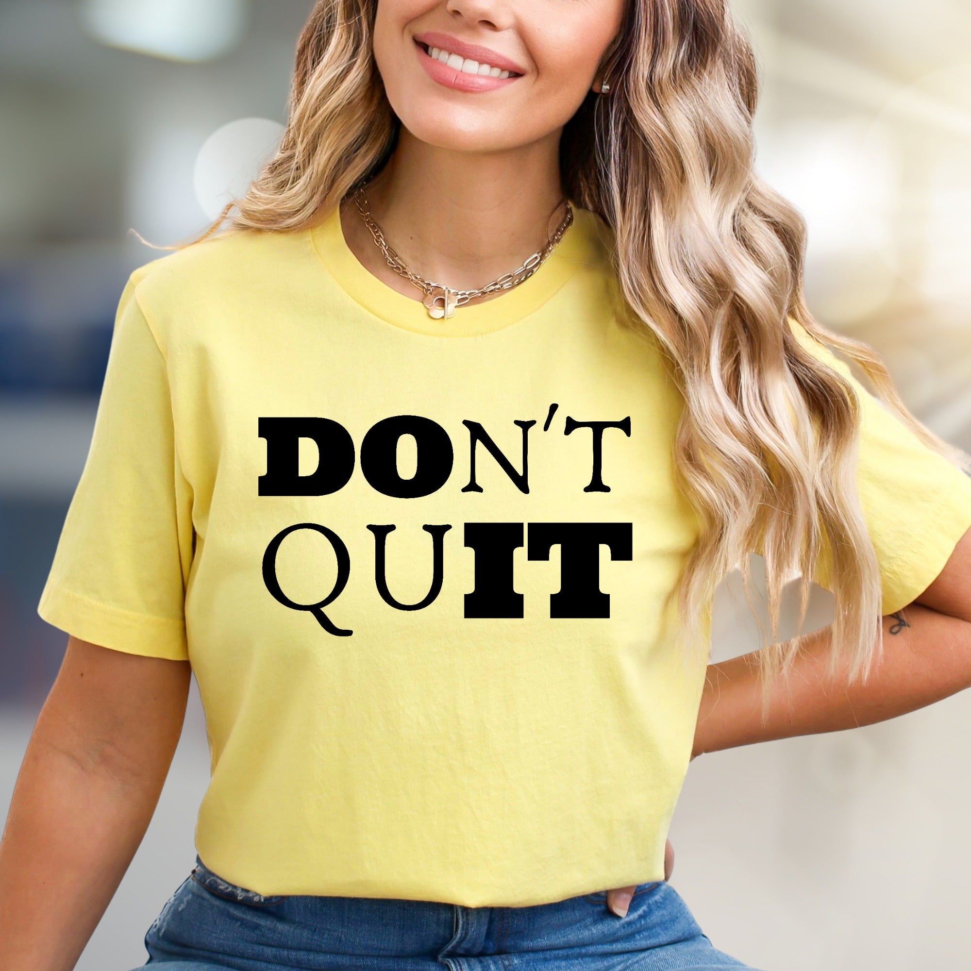 "DON'T QUIT" Motivational Graphic Tee, an Empowering Pick for Achievers