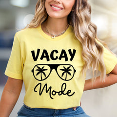 "Vacay Mode" Tropical Sunglasses Graphic Tee, a Relaxed Beach Pick for Travelers