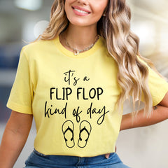 "It's a Flip Flop Kind of Day" Beachy Graphic Tee, A Vacation Vibes Pick for Summer Lovers