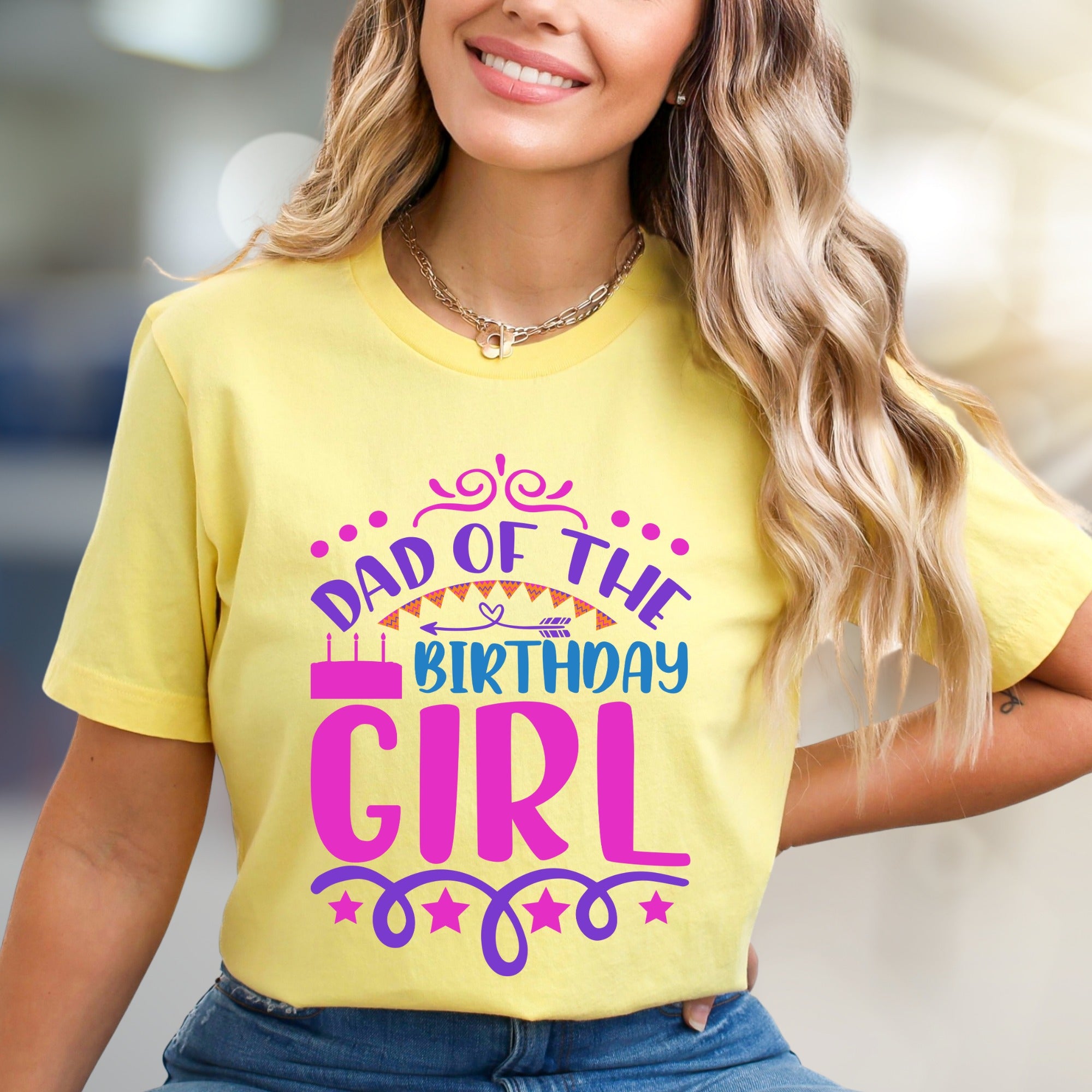 "Dad of the Birthday Girl" Vibrant Celebration Tee, a Family Pick for Dads