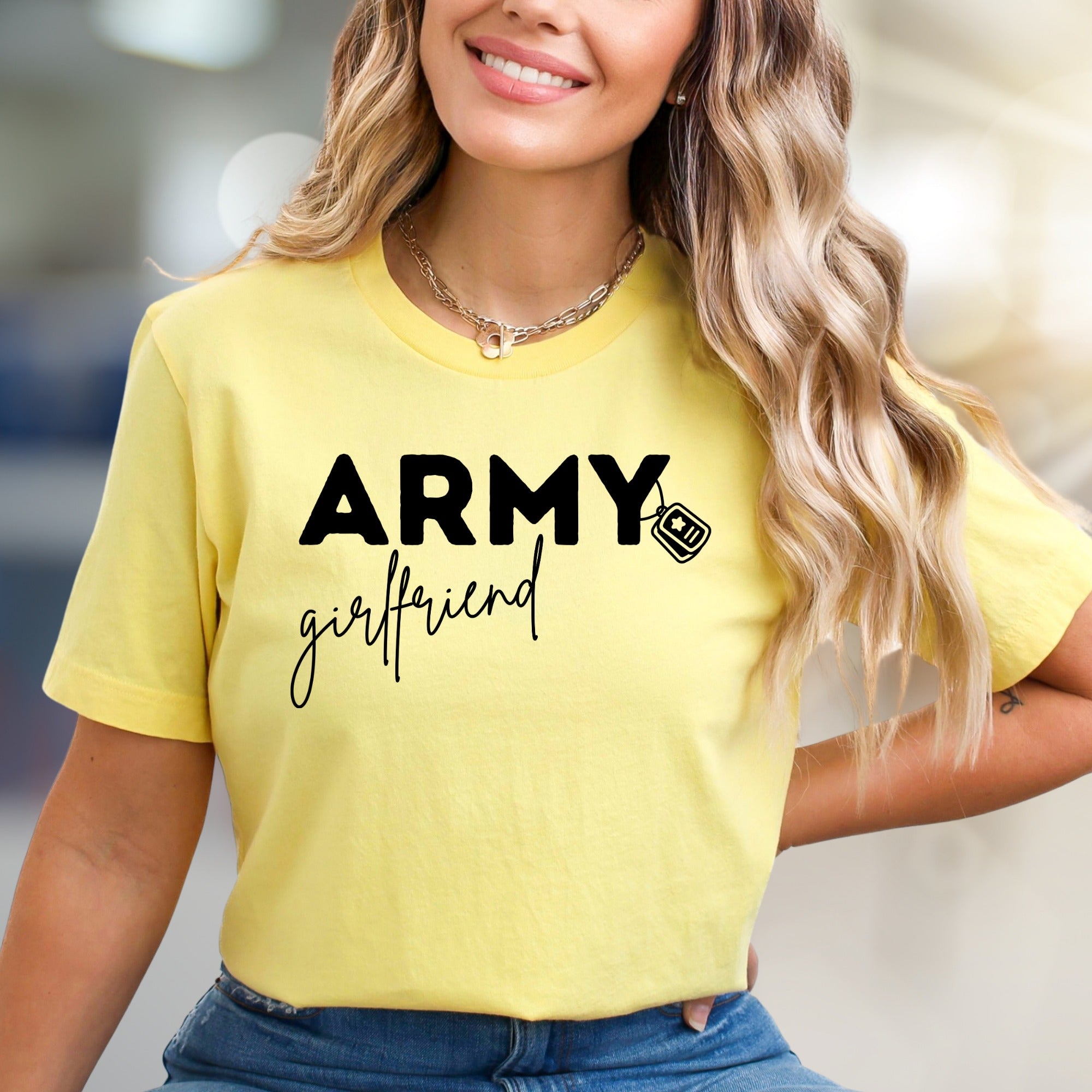 "ARMY girlfriend" Military Love Graphic Tee, a Supportive Style for Partners