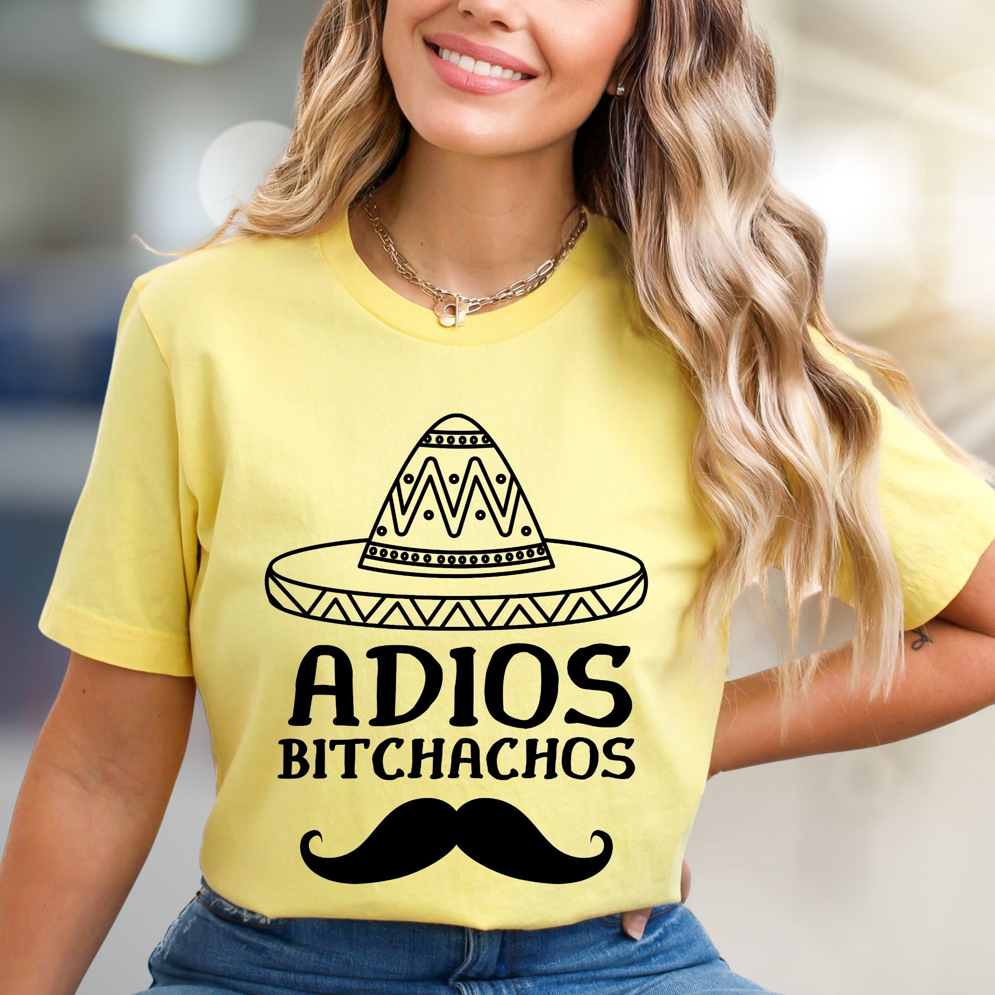 "ADIOS BITCHACHOS" Sombrero Humor Graphic Tee, A Playful Farewell Unisex Tee
