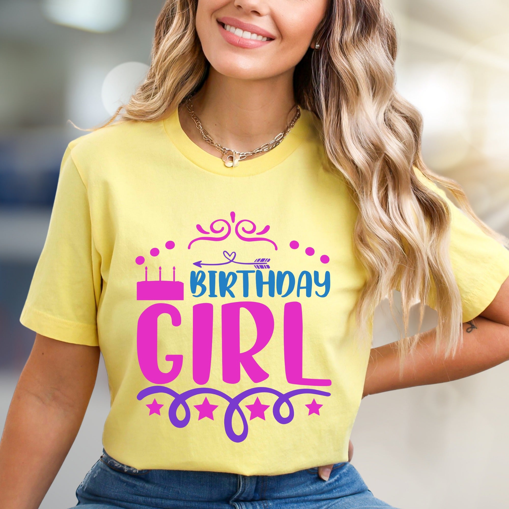"BIRTHDAY GIRL" Celebration Graphic Tee, a Festive Pick for Her Day