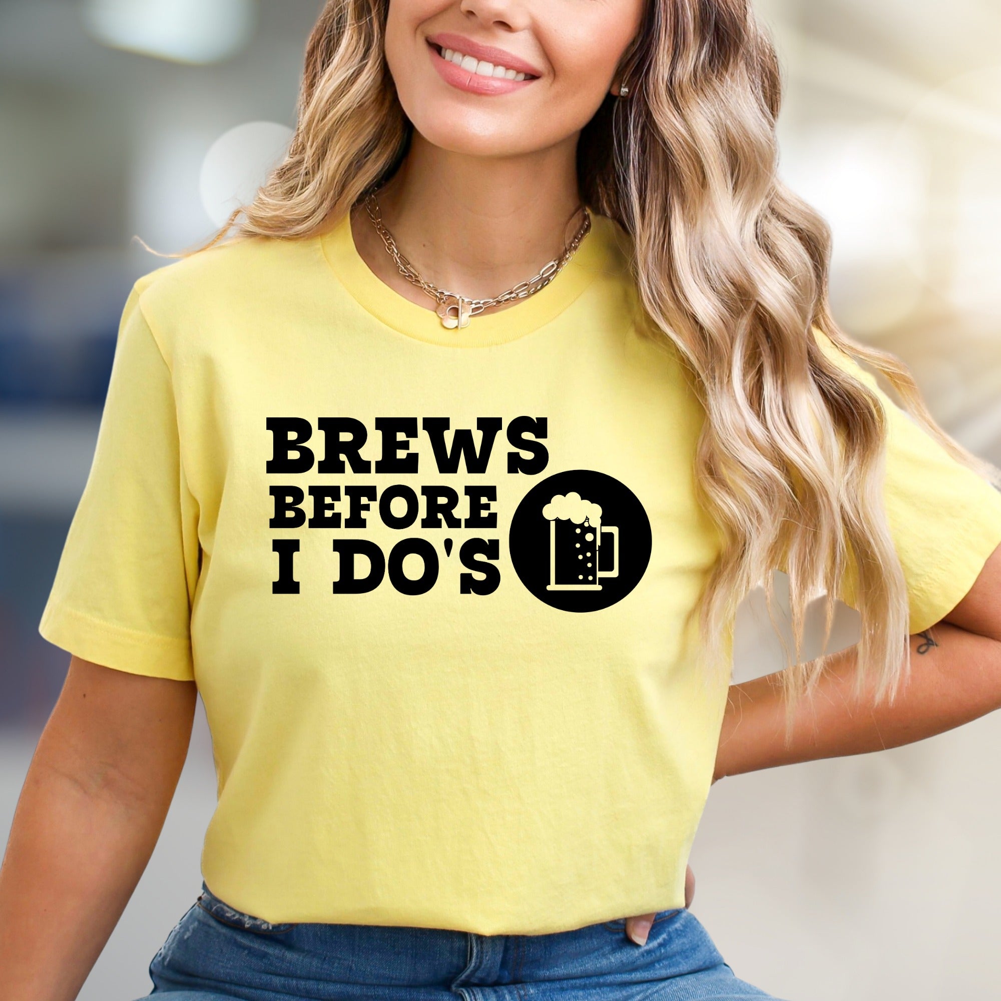 "Brews Before I Do's" Bachelor Party Graphic Tee, a Funny Celebration Pick for Future Grooms