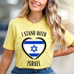 "I Stand With Israel" Patriotic Heart Graphic Tee, A Unity Pick for Supporters