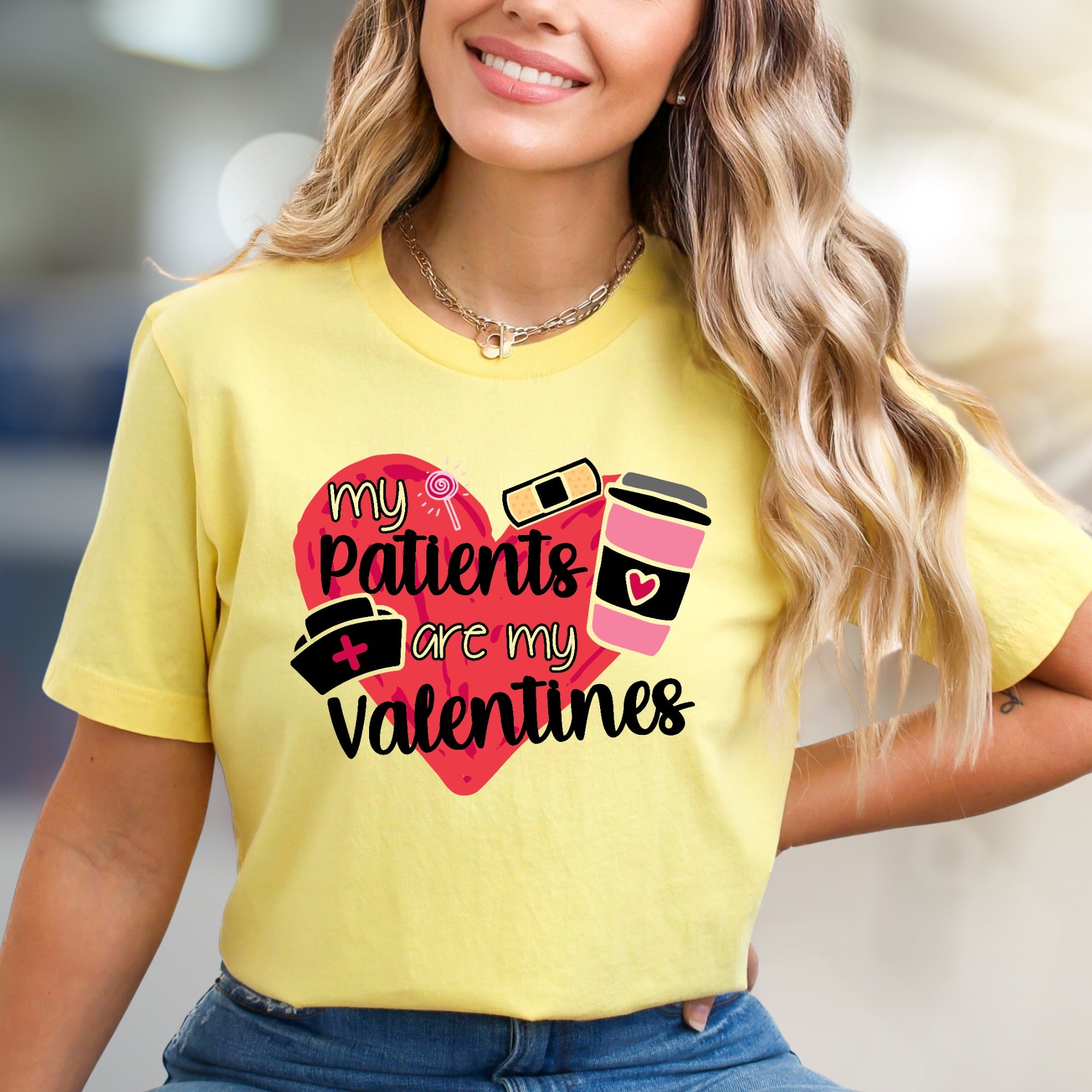 "My Patients Are My Valentines" Nurse Appreciation Graphic Tee, a Healthcare Hero Pick for Caregivers