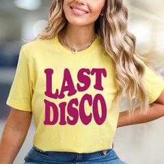 "Last Disco" Retro Graphic Tee, a Nostalgic Pick for Party-Goers