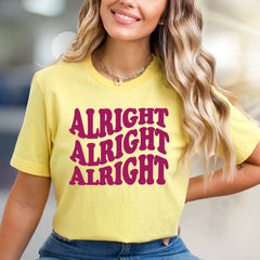"Alright Alright Alright" Retro Graphic Tee, a 70s Vibe Pick for Laid-Back Souls