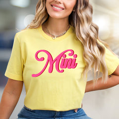 "Mini" Retro Script Graphic Tee, a Sweet Style Pick for Trendy Individuals