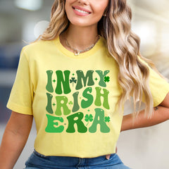 "IN MY IRISH ERA" Groovy St. Patrick's Day Graphic Tee, a Retro Vibe for Celebrators