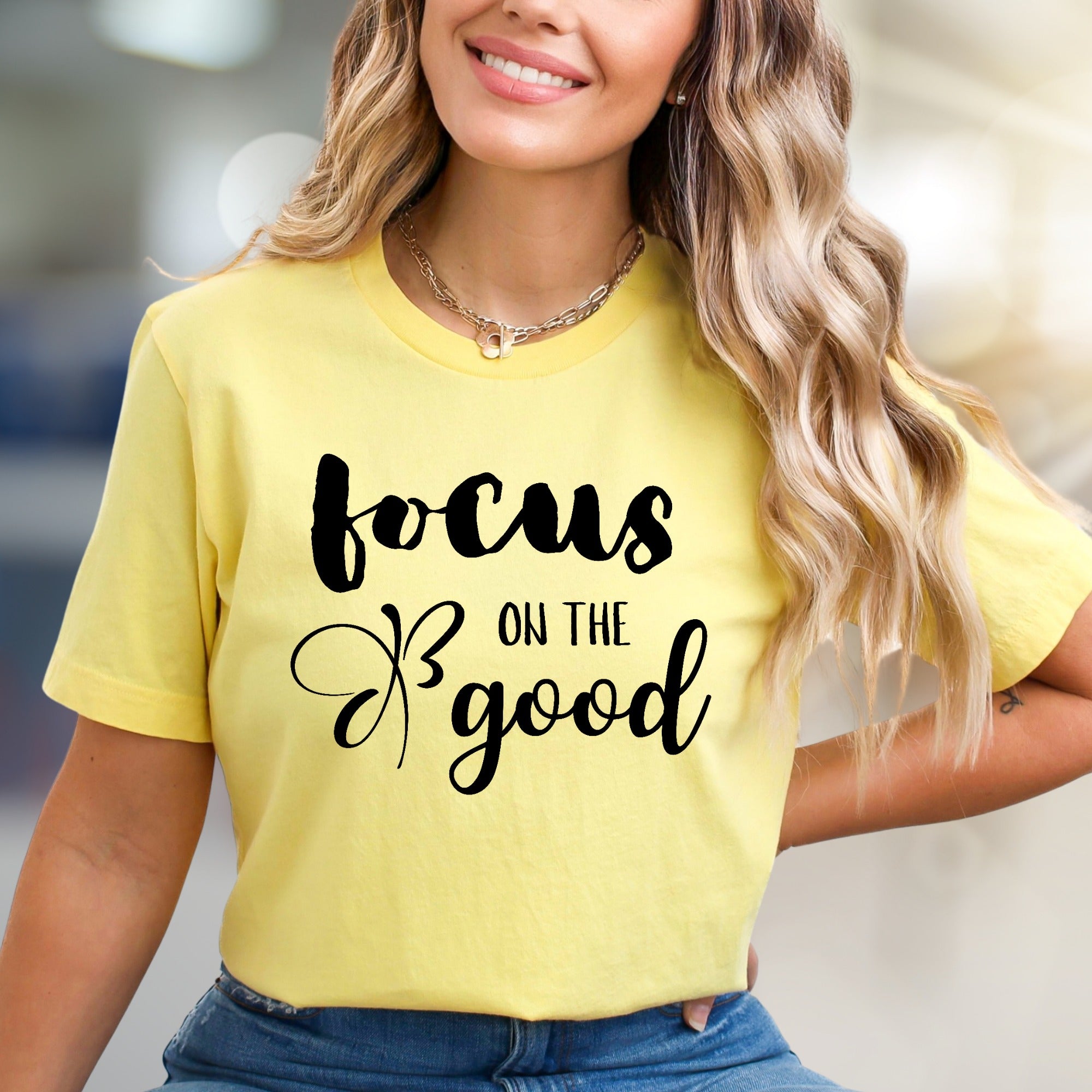 "Focus On The Good"  Inspirational Graphic Tee, a Positive Vibe Pick for Everyday Wear