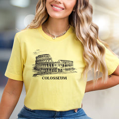 "COLOSSEUM" Roman Landmark Graphic Tee, a Travel Souvenir Pick for History Buffs