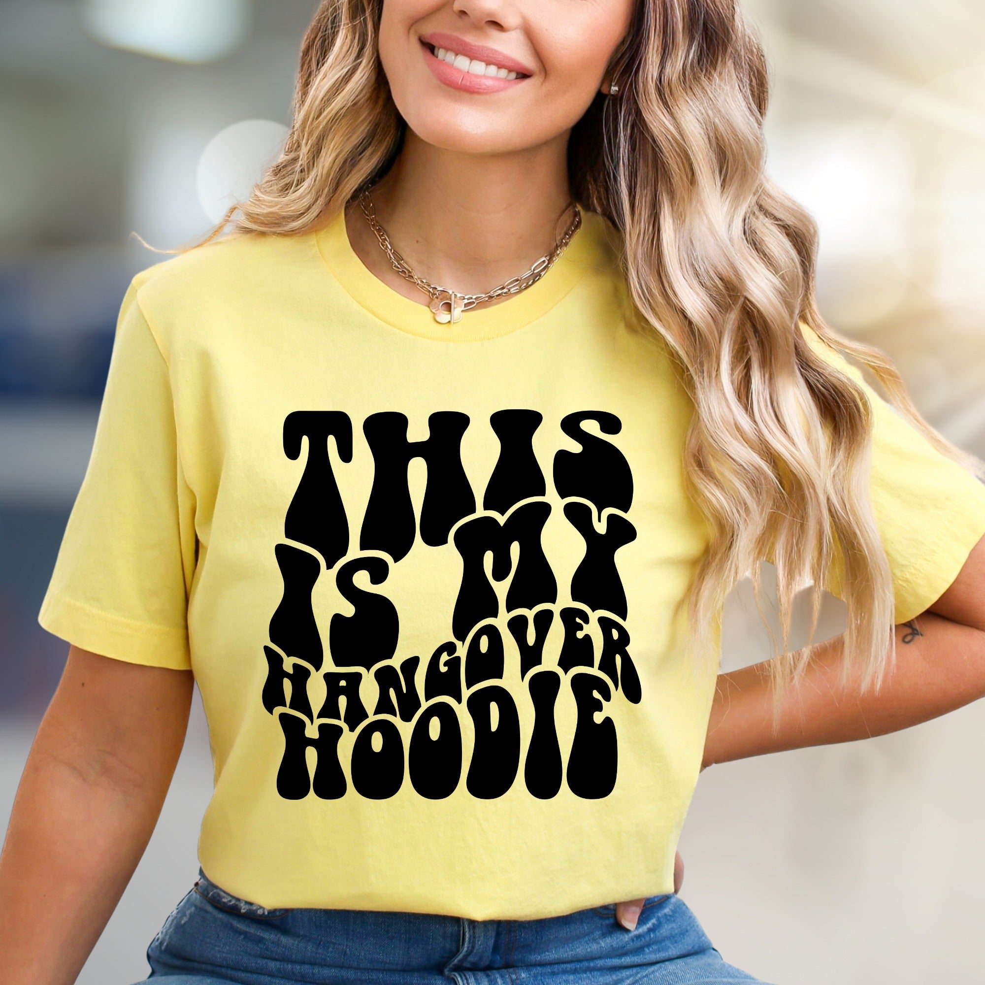 "THIS IS MY HANGOVER HOODIE" Retro Graphic Tee, a Wavy Vibe for Relaxed Souls
