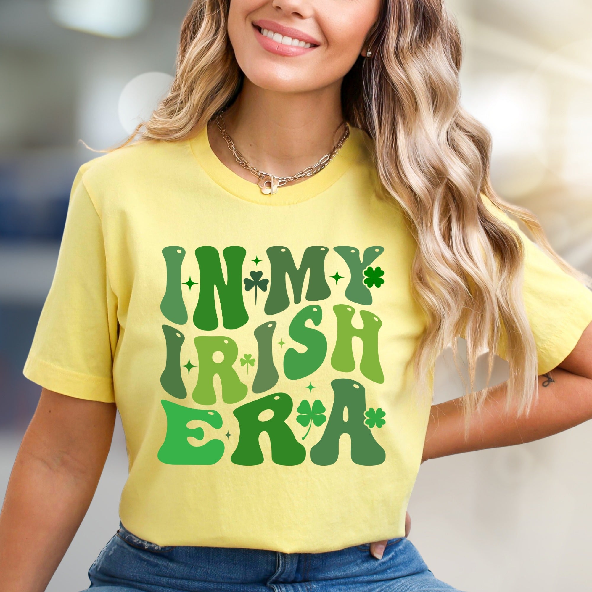 "IN MY IRISH ERA" Retro St. Paddy's Day Graphic Tee, a Festive Pick for Celebration Enthusiasts
