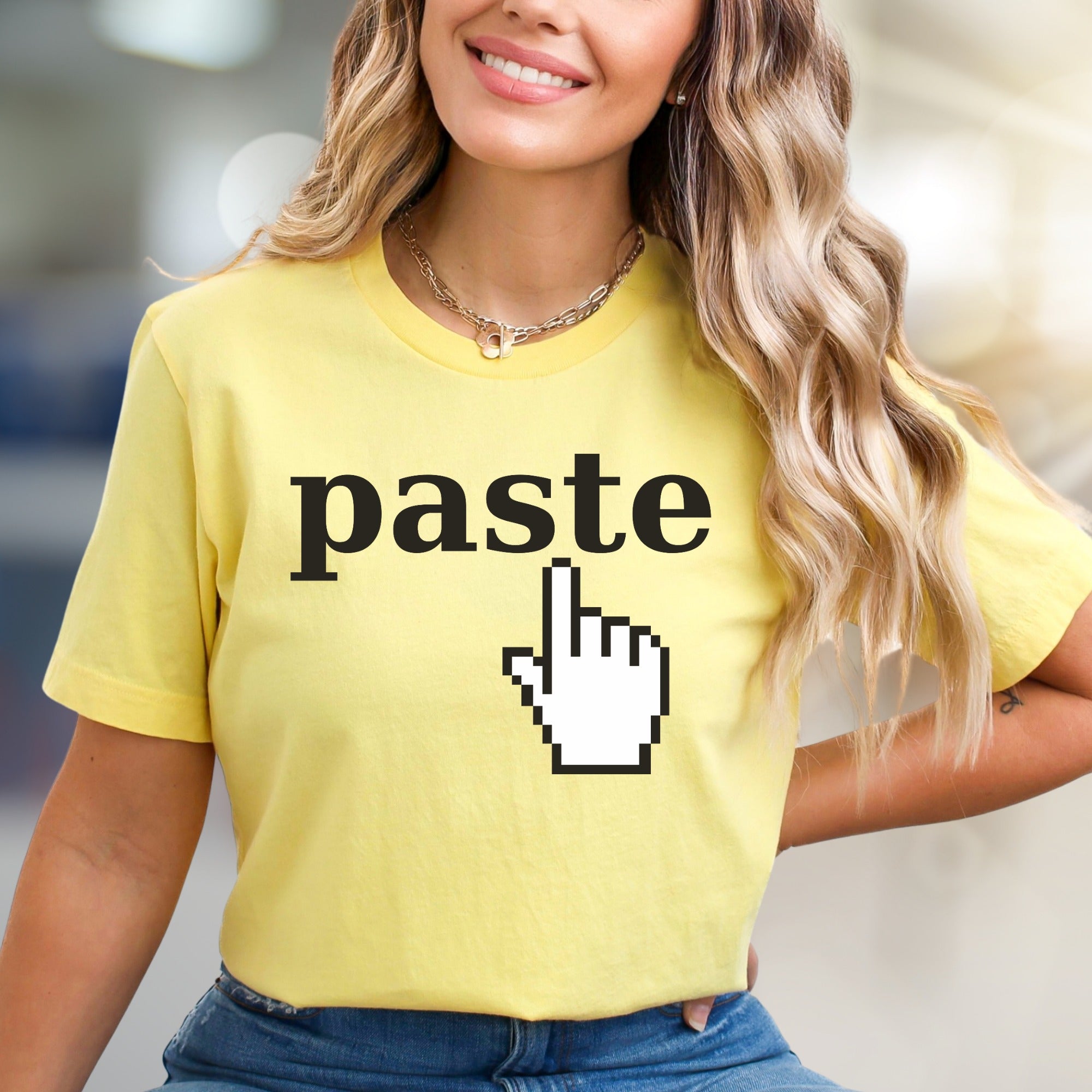 "Paste" Pixel Click Graphic Tee, a Retro Tech Pick for Innovators