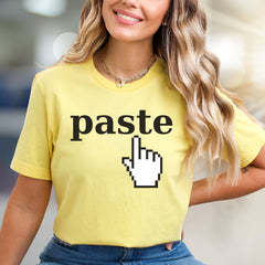 "Paste" Pixel Click Graphic Tee, a Retro Tech Pick for Innovators