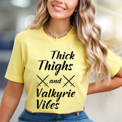 "Thick Thighs and Valkyrie Vibes" Norse Mythology Tee, a Bold Statement for Strong Individuals