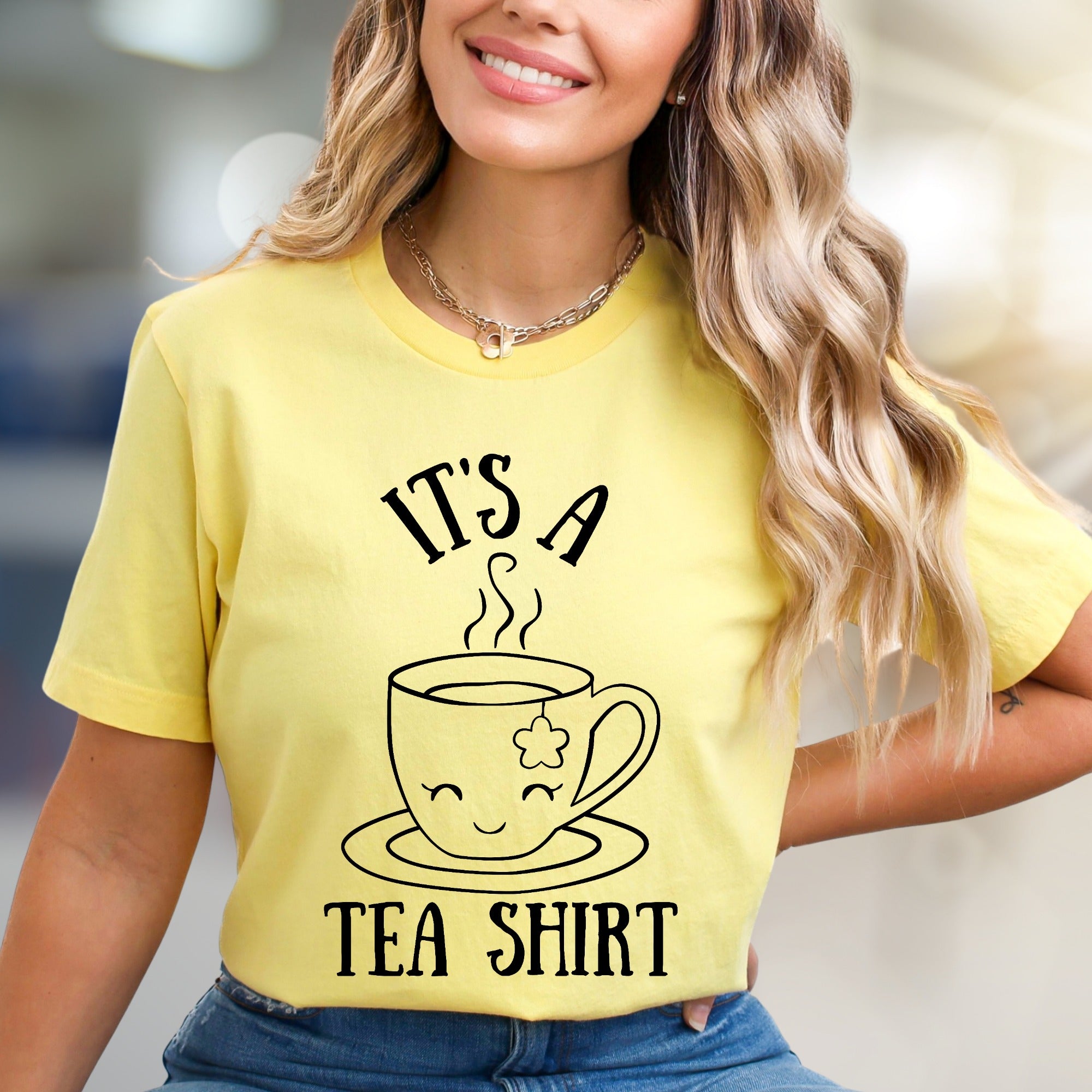 "It's a Tea Shirt" Whimsical Tea Cup Graphic Tee, a Cozy Pick for Tea Lovers