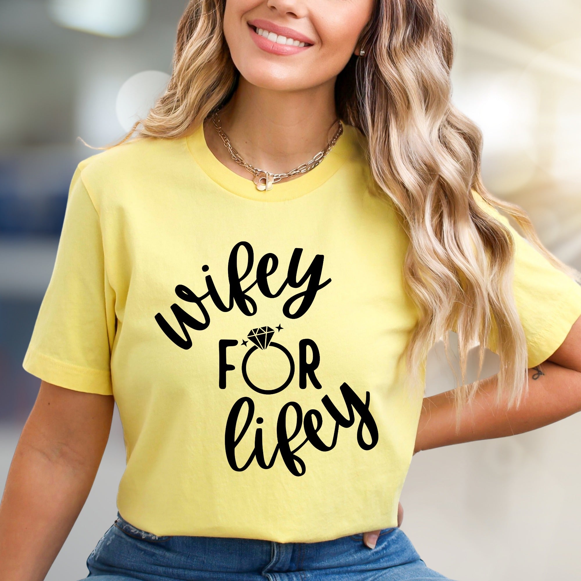 "Wifey For Lifey" Engagement Ring Graphic Tee, a Bridal Shower Pick for Future Wives