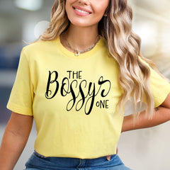 "THE Bossy ONE" Confident Chic Graphic Tee, a Statement Pick for Empowered Individuals