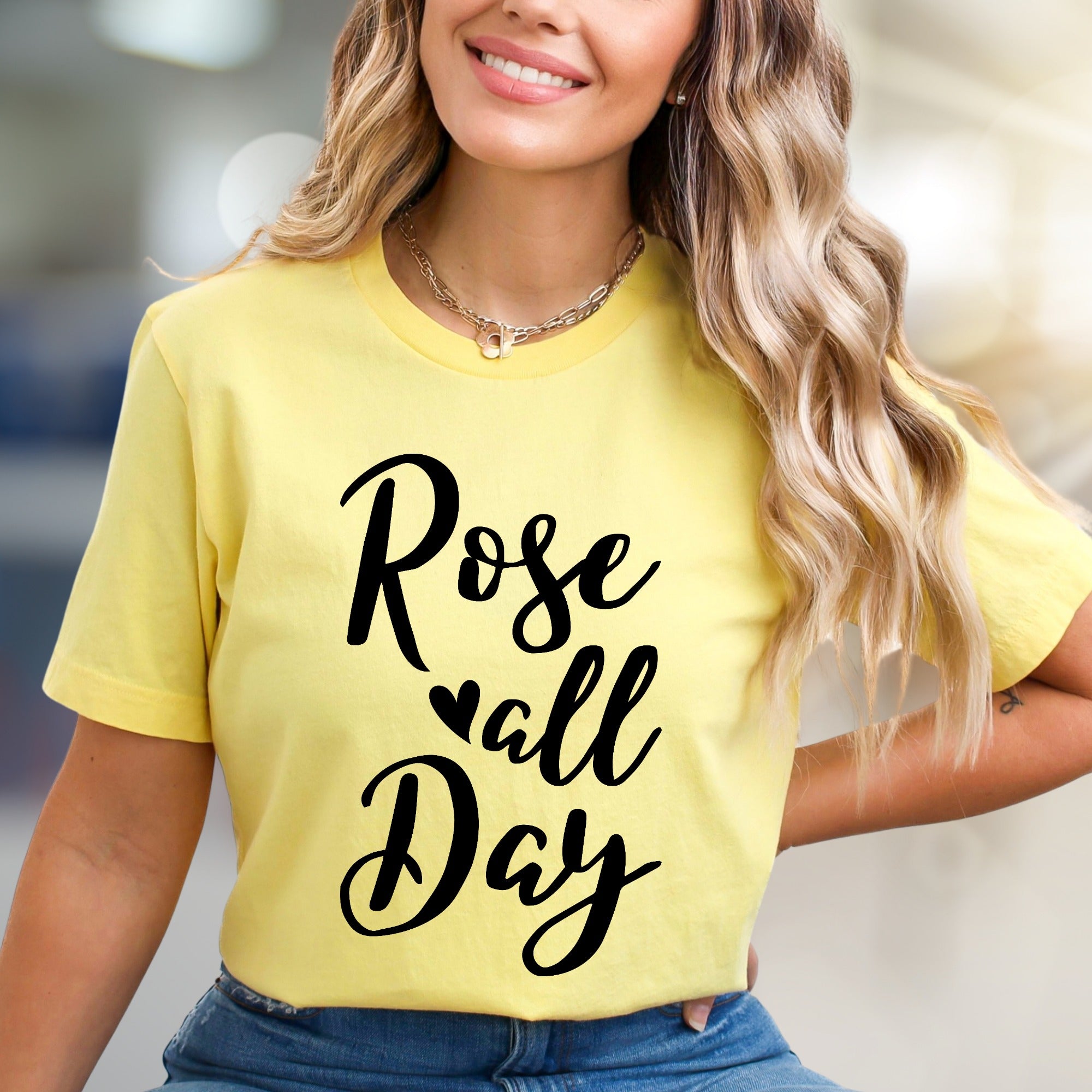 "Rose All Day" Wine Lover Graphic Tee, a Chic Lifestyle Pick for Enthusiasts