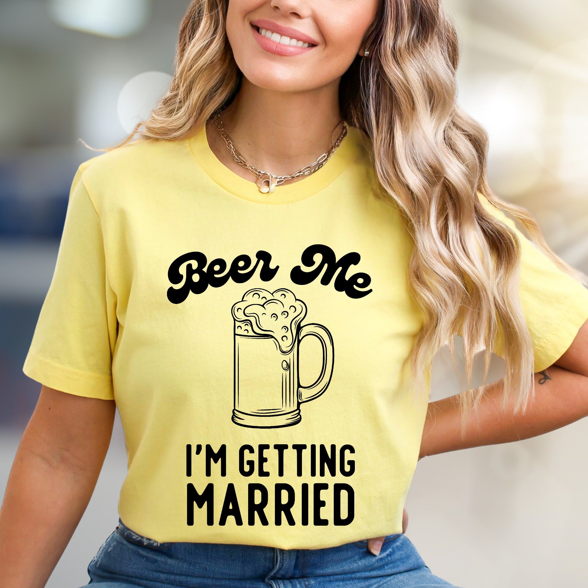"Beer Me I'm Getting Married" Funny Bachelorette Graphic Tee, a Celebration Pick for Soon-to-be Wives