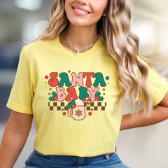 "SANTA BABY" Retro Christmas Graphic Tee, a Festive Niche Pick for Holiday Lovers