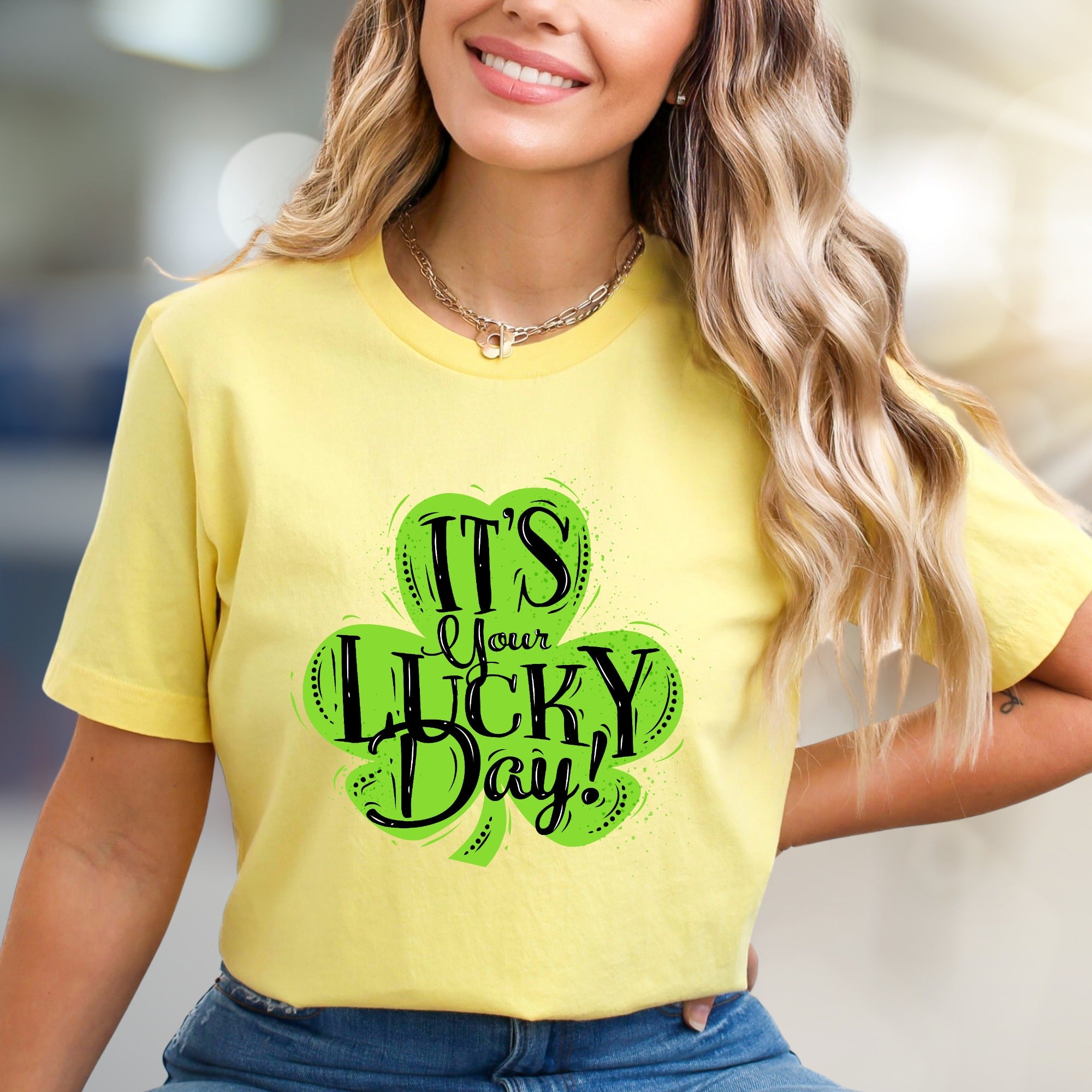 "IT'S Your LUCKY Day!" Shamrock Graphic Tee, a Festive St. Patrick's Pick for Everyone
