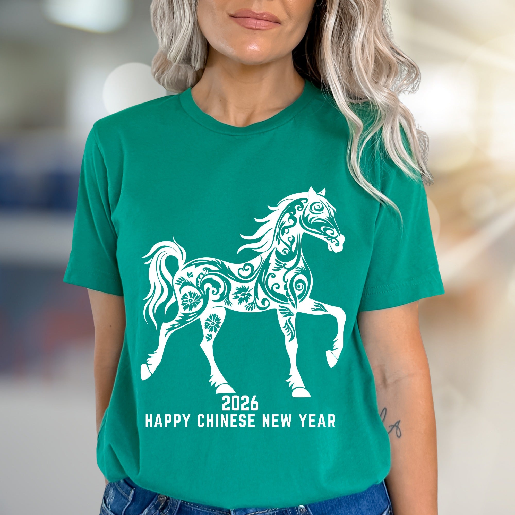 Happy Chinese New Year 2026 Floral Horse Graphic Tee, a Lunar Celebration Pick for Everyone