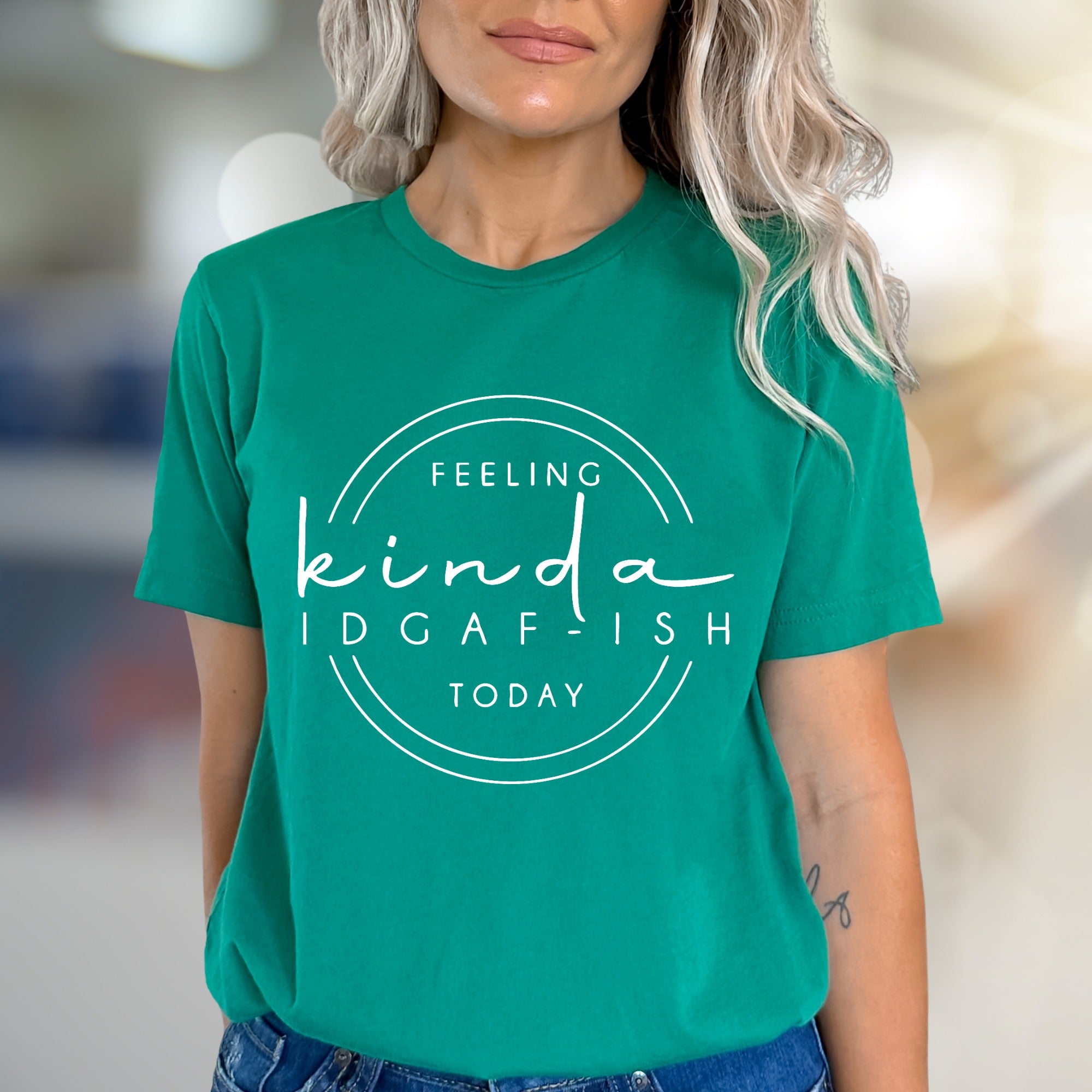 "Feeling Kinda IDGAF-ish Today" Sassy Slogan Graphic Tee, a Bold Statement for Modern Rebels