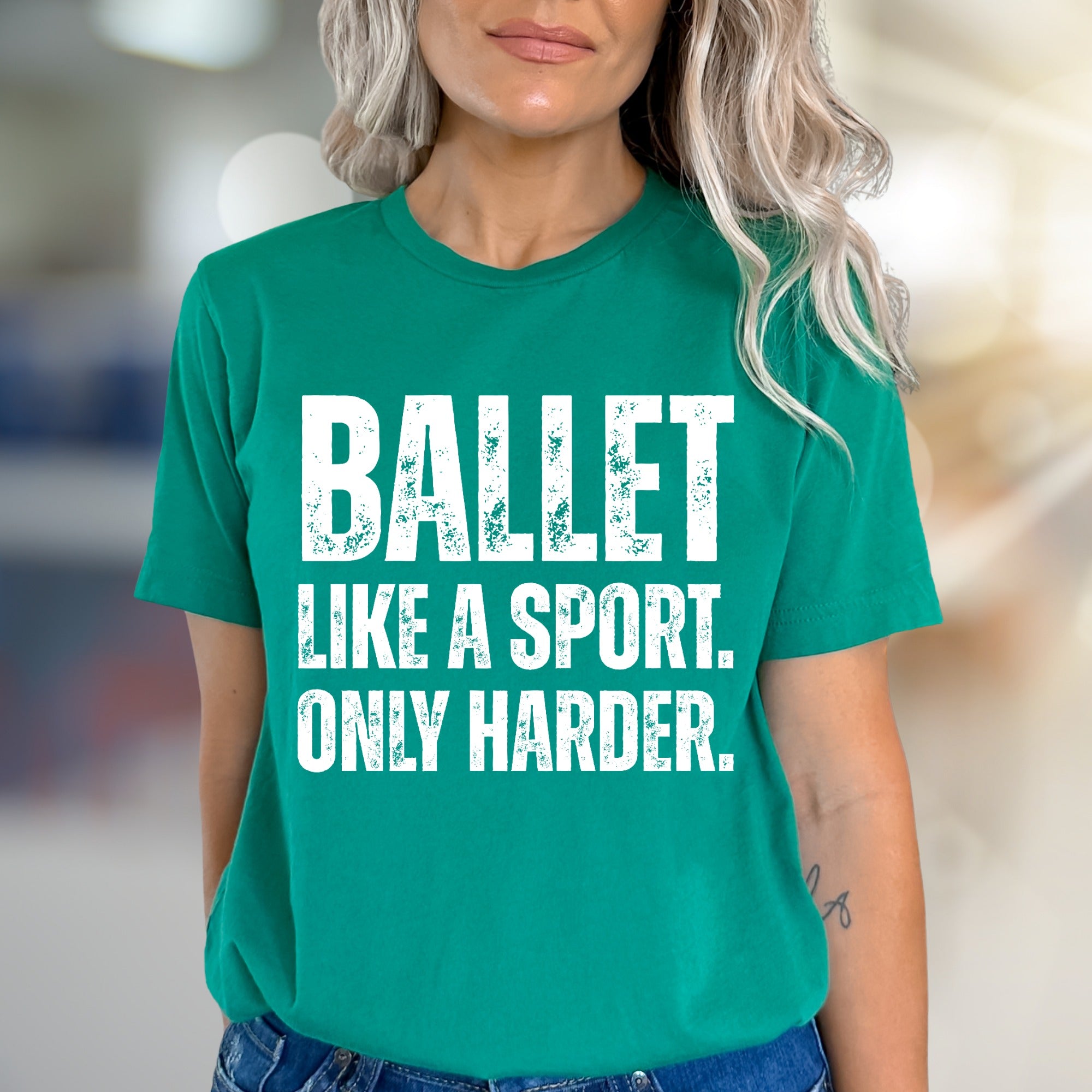 "BALLET LIKE A SPORT. ONLY HARDER." Empowering Dance Graphic Tee, a Bold Statement for Ballet Enthusiasts
