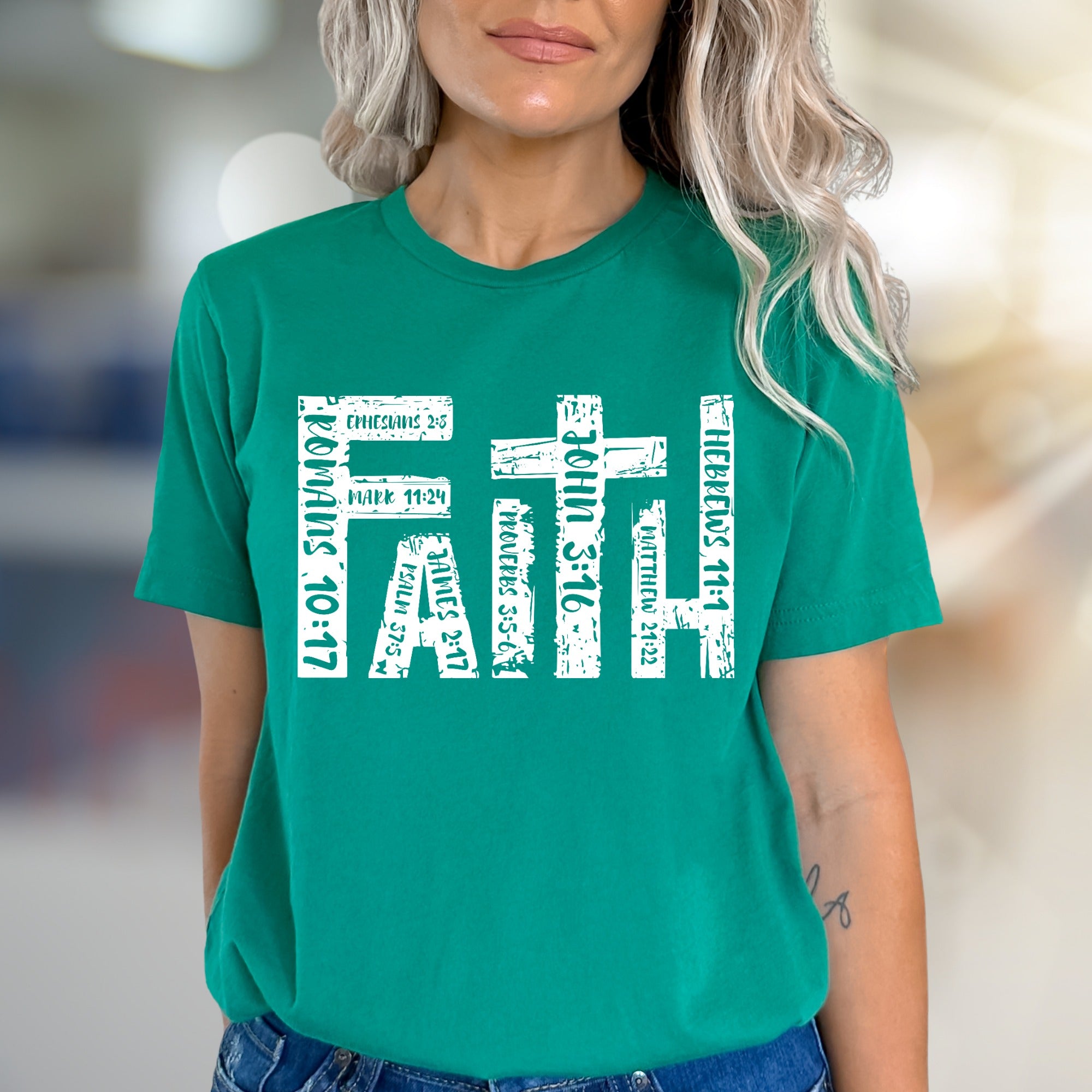 "FAITH" Scripture Verses Graphic Tee, a Christian Inspired Pick for Believers