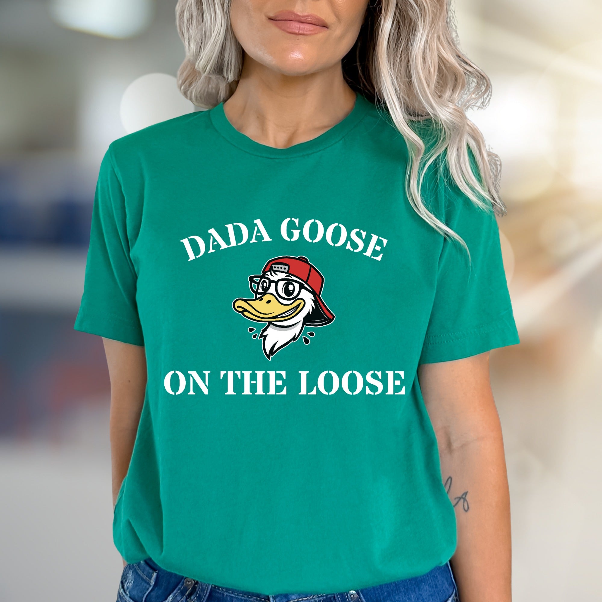 "Dada Goose On The Loose" Fun Dad Graphic Tee, a Novelty Pick for Dads