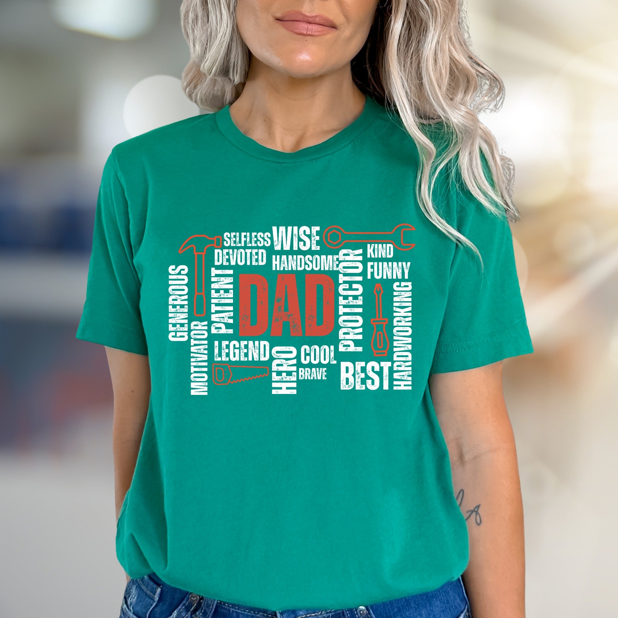 "DAD" Word Cloud Graphic Tee, a Father's Day Perfect Pick for Loved Ones